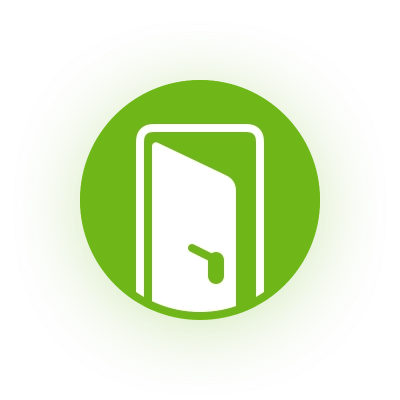 Зеленый авикон для магазина дверей