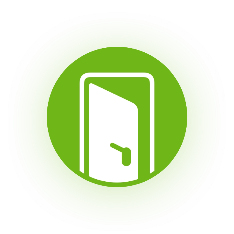 Зеленый авикон для магазина дверей